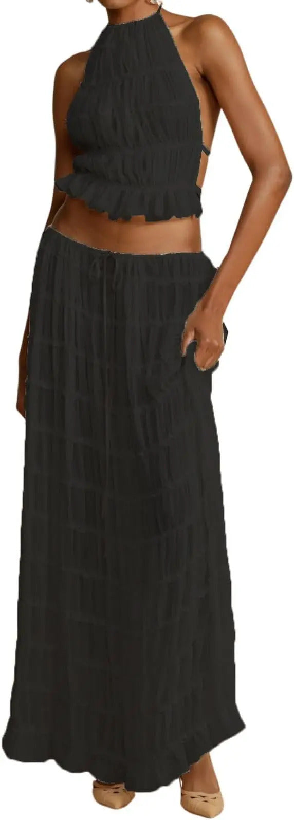 AVA - Langer Faltenrock Set