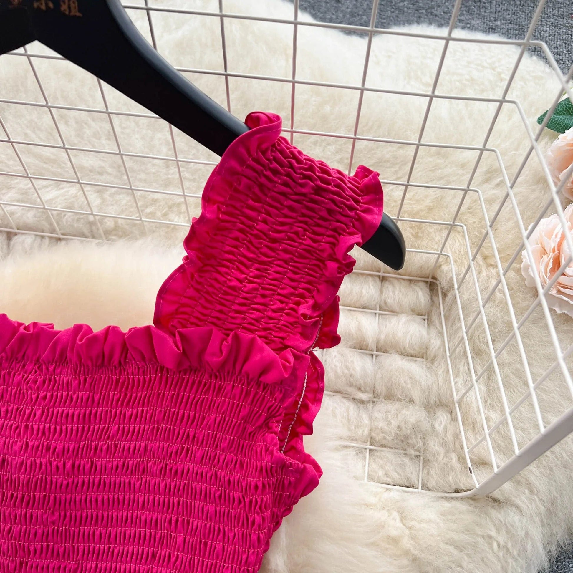 ABEGAIL - Ärmelloses plissiertes Trägertop und Rock-Set