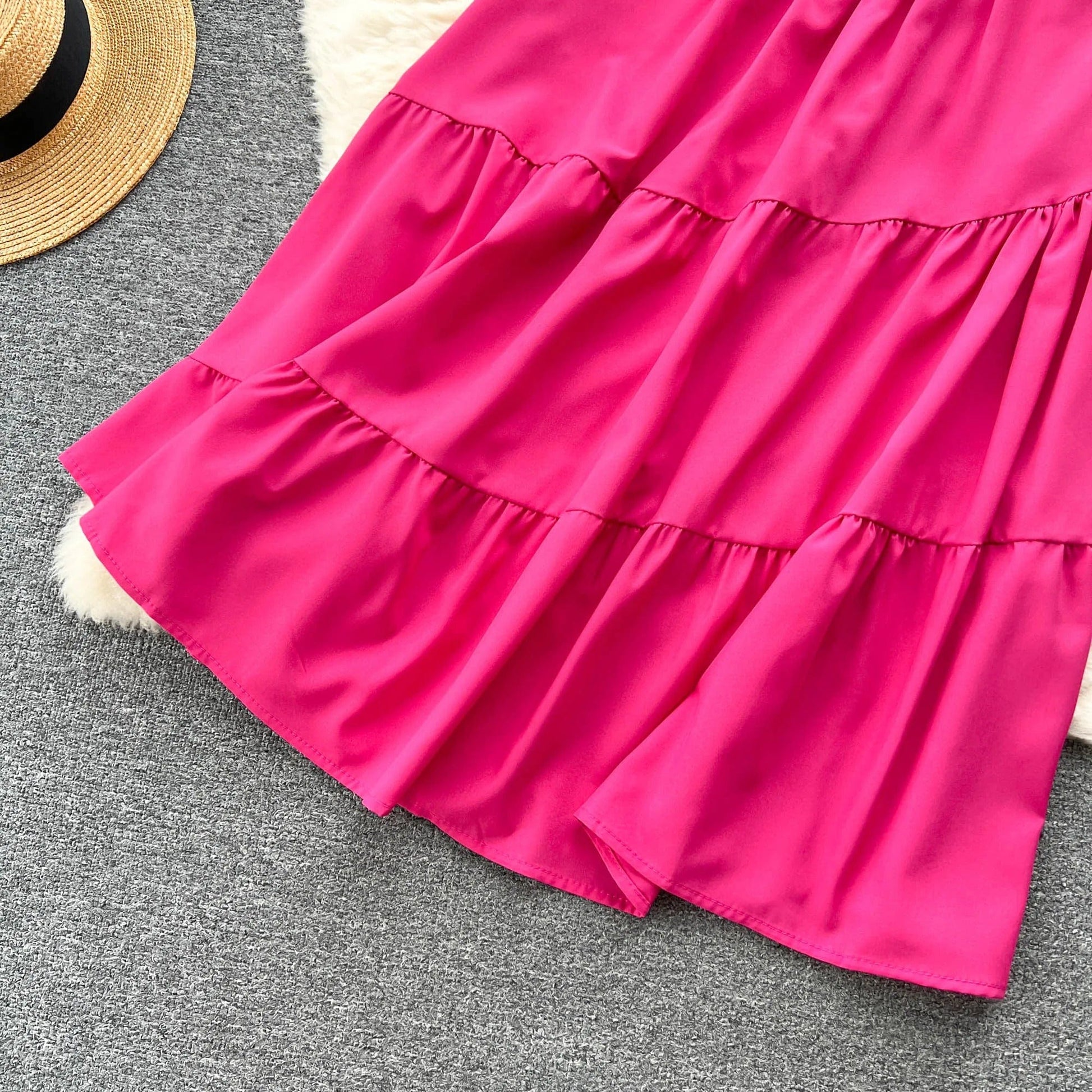 ABEGAIL - Ärmelloses plissiertes Trägertop und Rock-Set