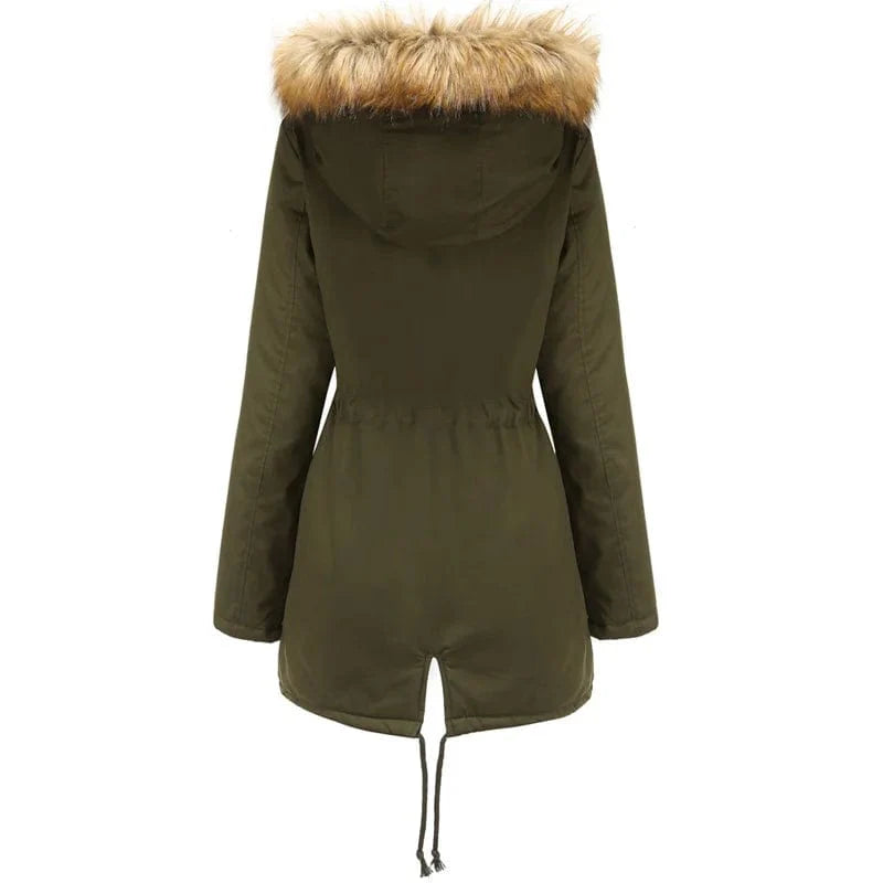 AGATHA - Baumwollgefütterte Mantel mit warmem Pelzkragen wird Ihr Herz stehlen