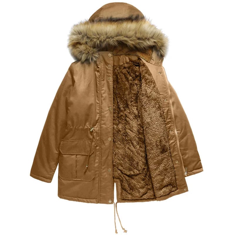 AGATHA - Baumwollgefütterte Mantel mit warmem Pelzkragen wird Ihr Herz stehlen