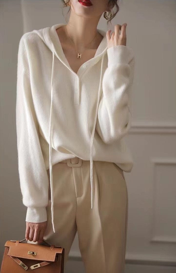 AIZEL - Lockerer Kapuzen-Kaschmirpullover