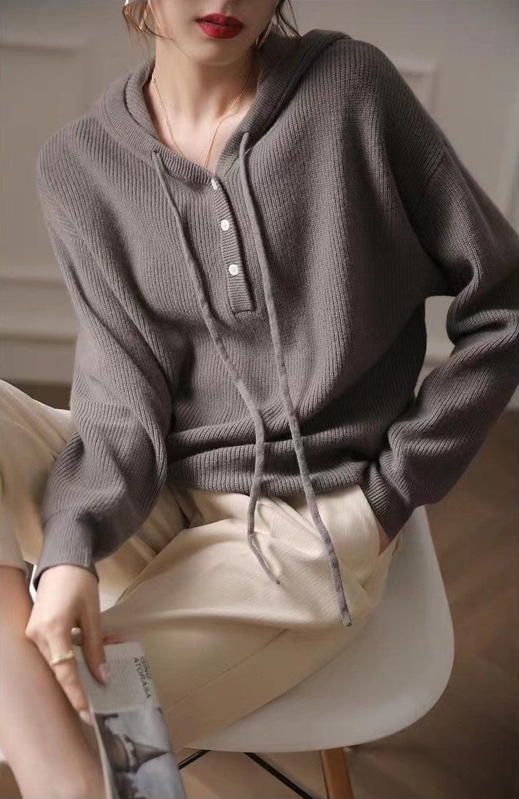 AIZEL - Lockerer Kapuzen-Kaschmirpullover
