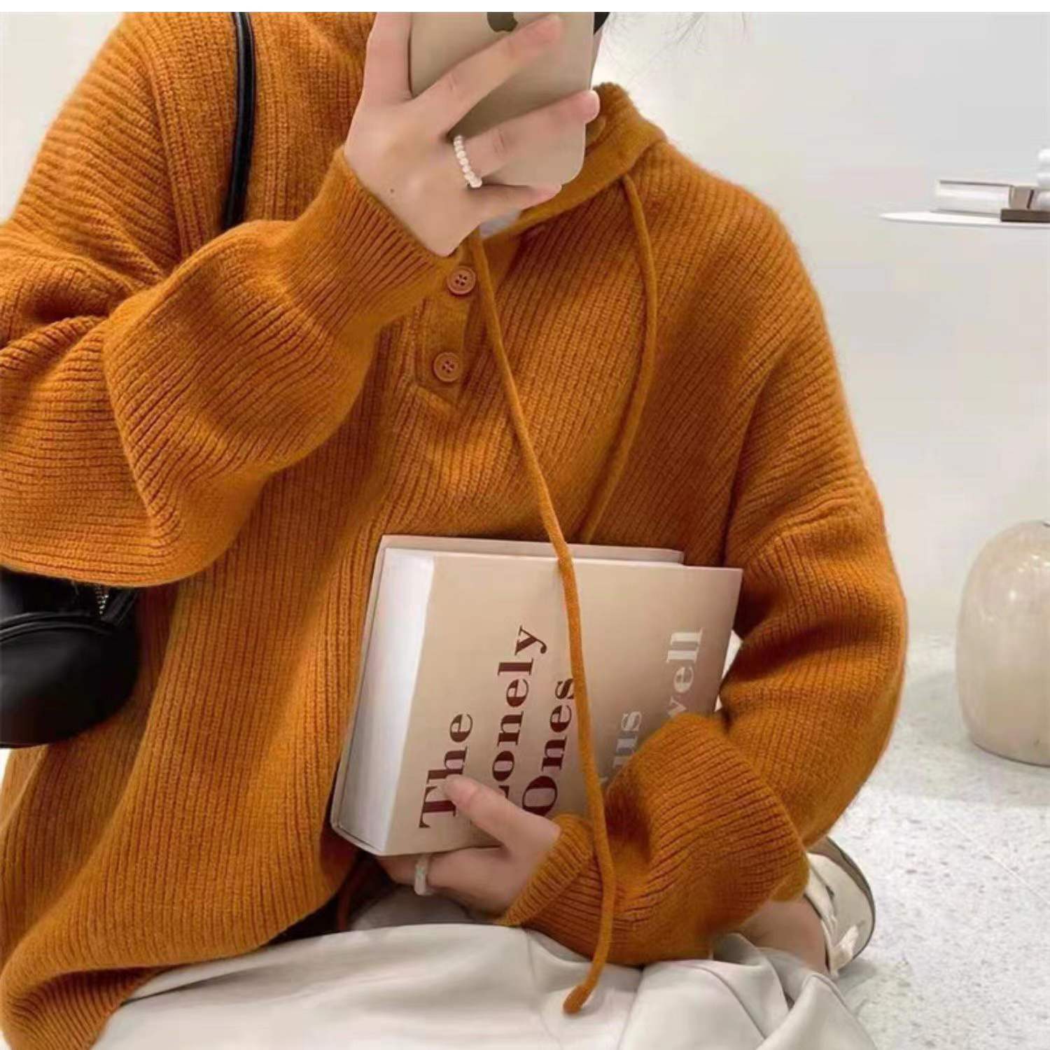 AIZEL - Lockerer Kapuzen-Kaschmirpullover