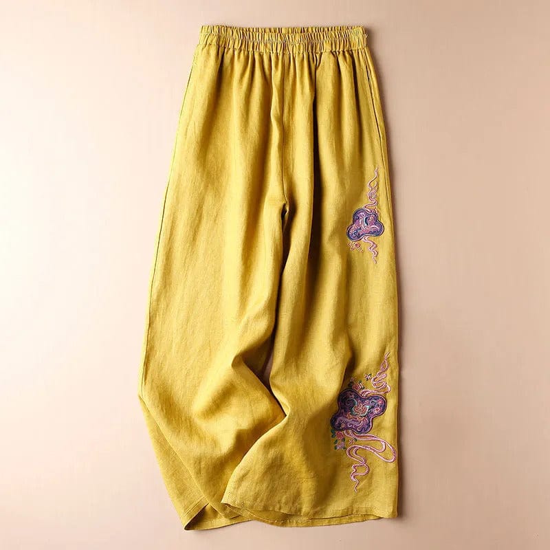 AMICA - Weit geschnittene Hosen mit Stickerei-Design