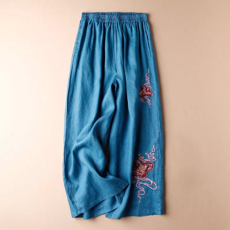AMICA - Weit geschnittene Hosen mit Stickerei-Design