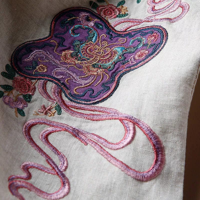 AMICA -  Weit geschnittene Hosen mit Stickerei-Design