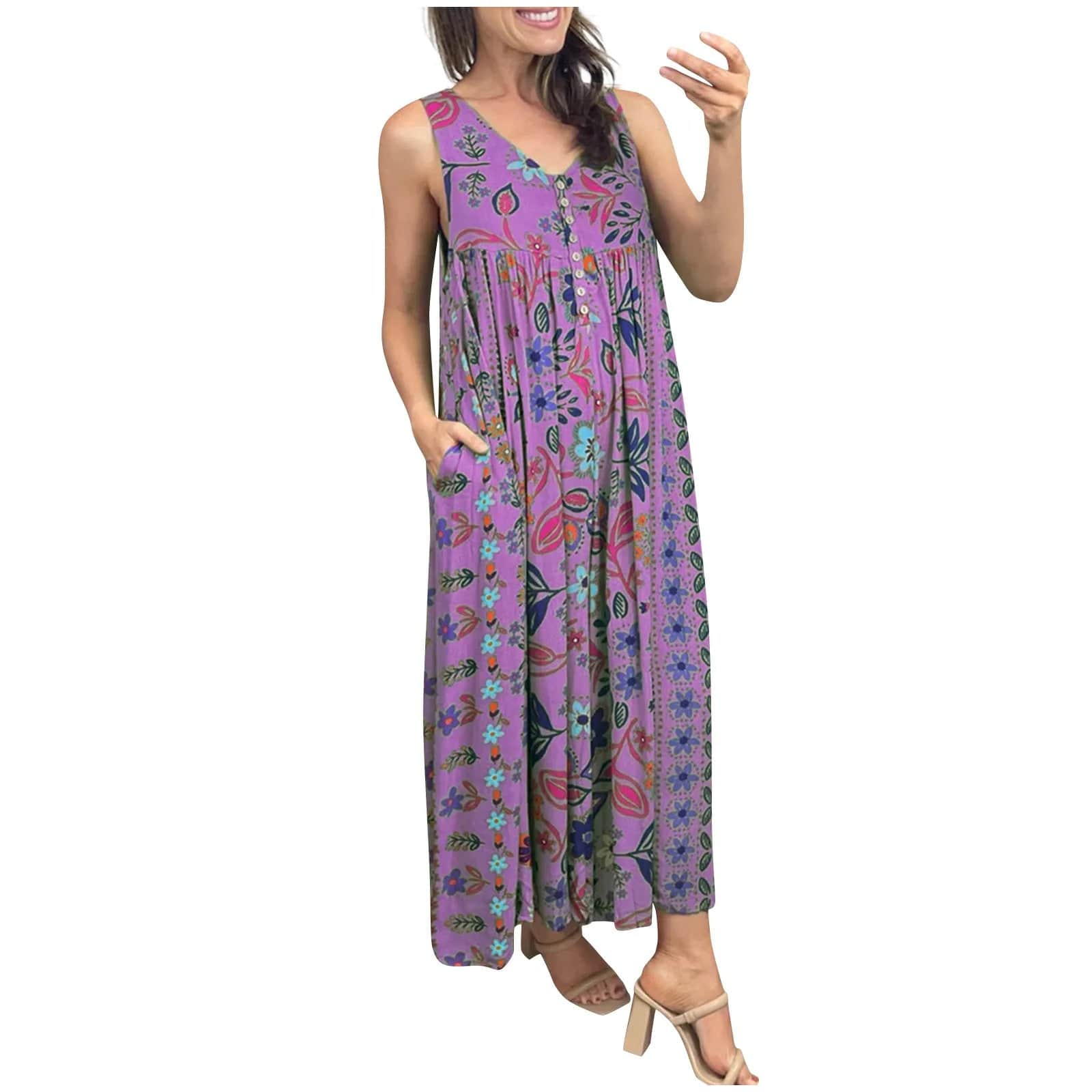 ANITA - Floral Print Weites Bein Sling Romper