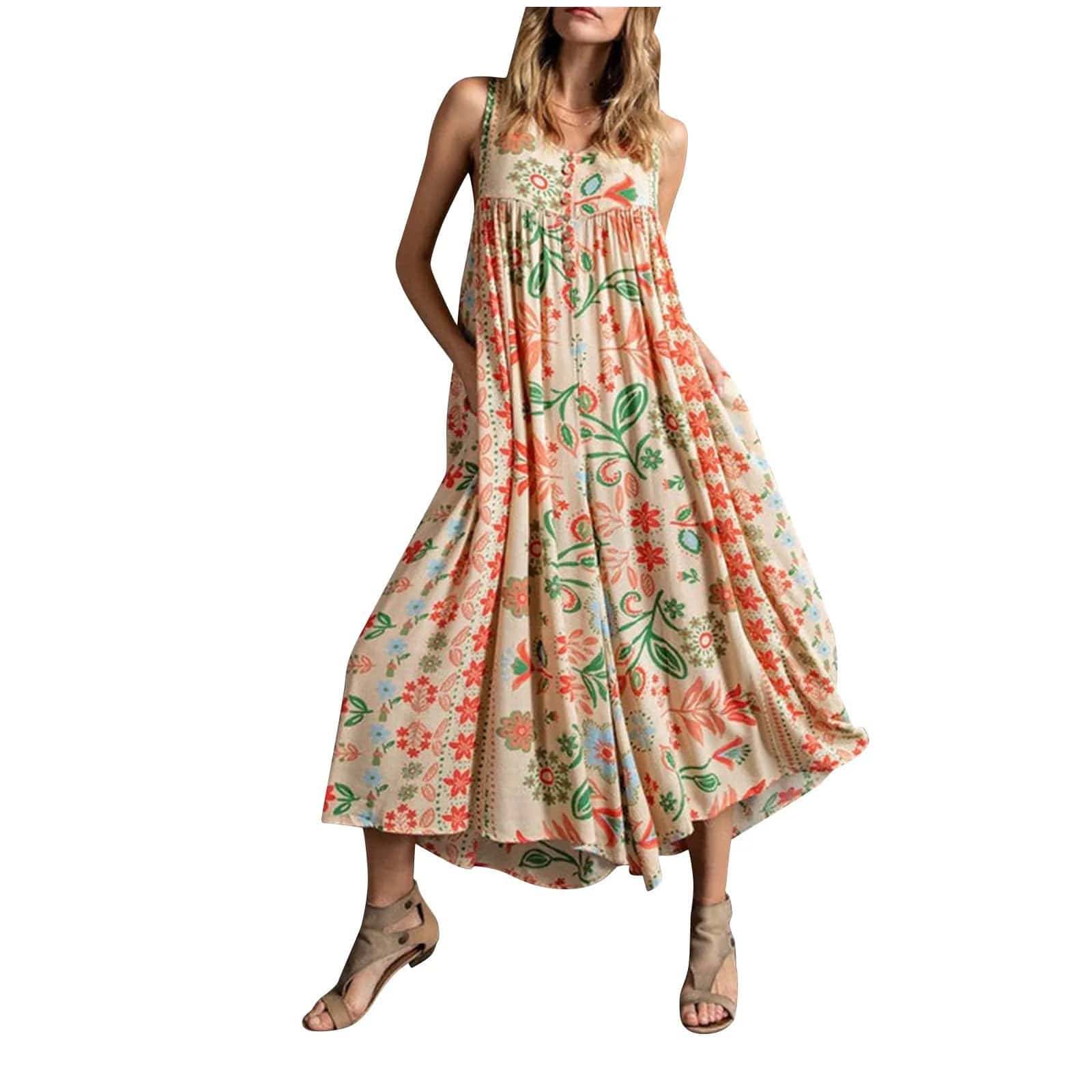 ANITA - Floral Print Weites Bein Sling Romper