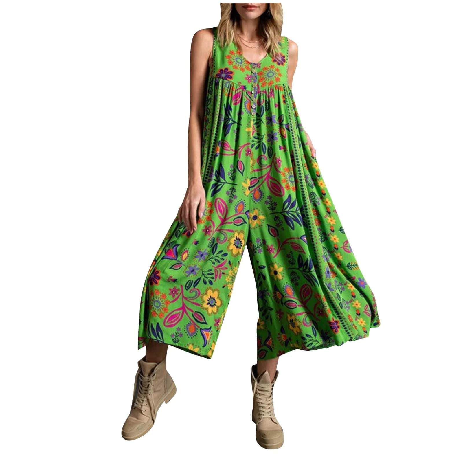 ANITA - Floral Print Weites Bein Sling Romper