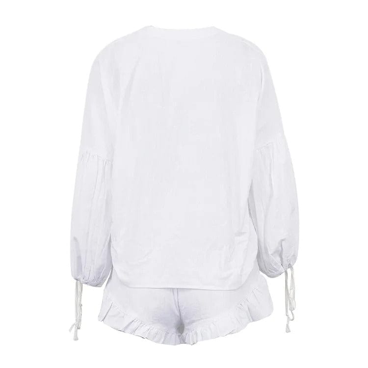 CIANA - Mini-Shorts und langärmeliges Top-Set