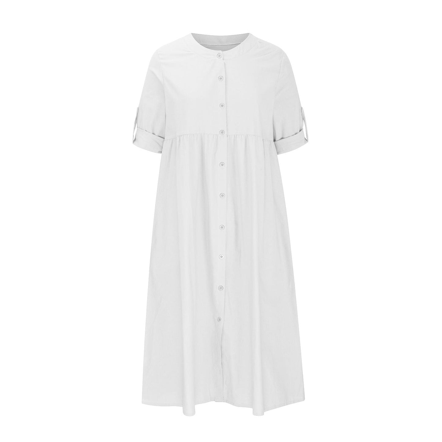 DALLYN - Lässiges Baumwolle-Leinen-Langkleid