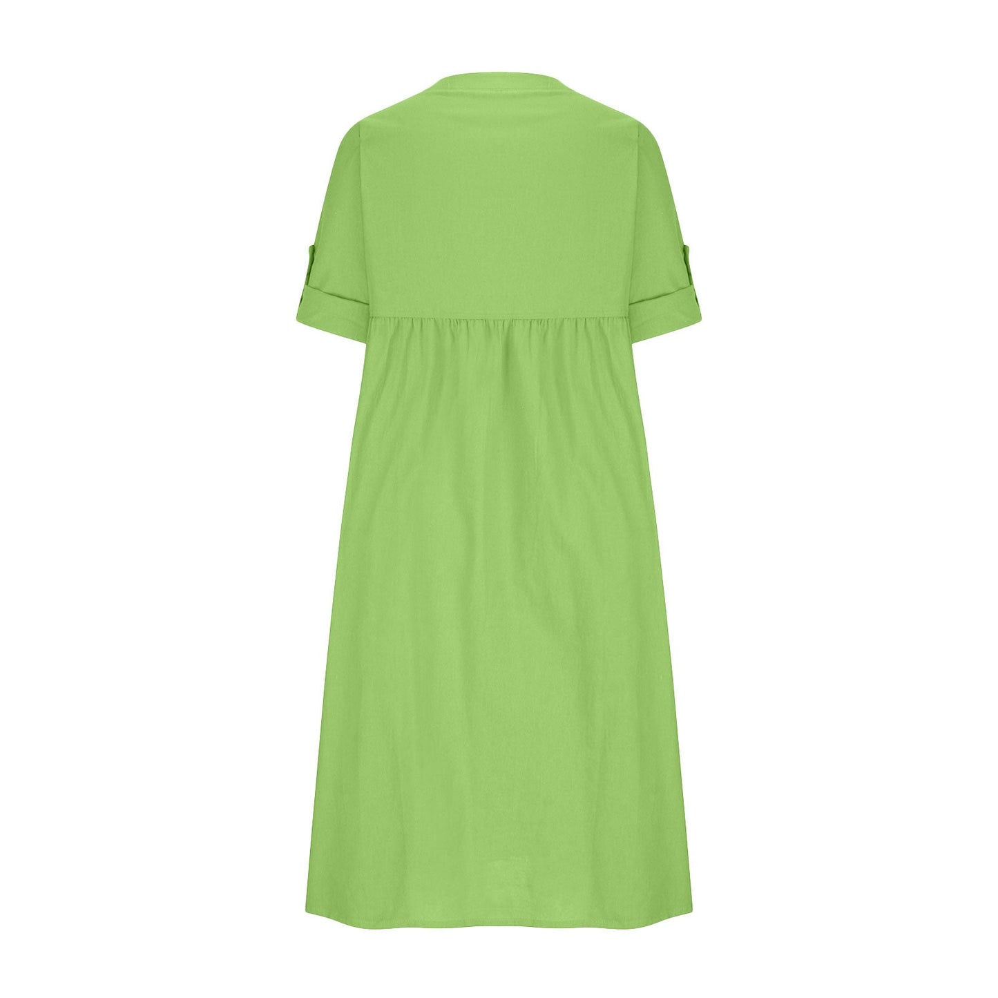 DALLYN - Lässiges Baumwolle-Leinen-Langkleid