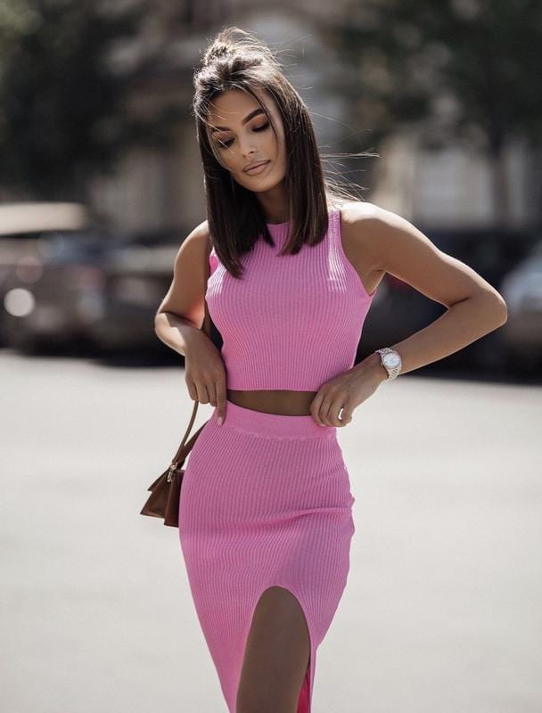 DULCE - Zweiteiliges Set Slim Mesh Crop Top