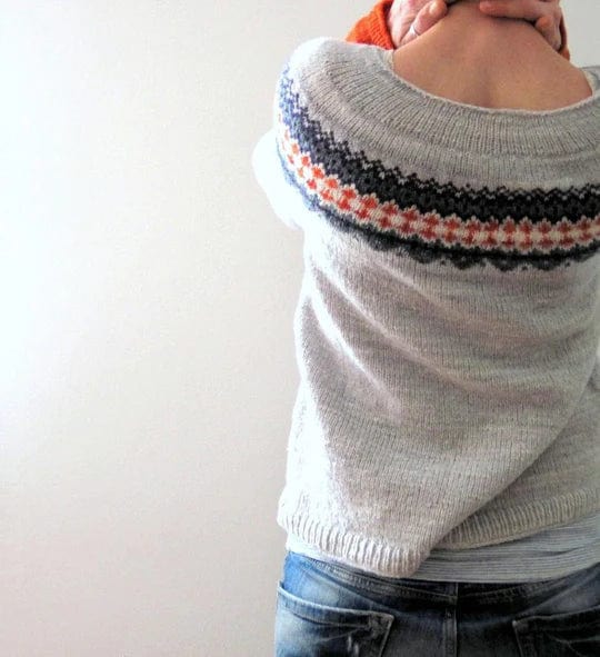 Elle&Vire® - Grauer Pullover im Boho-Stil