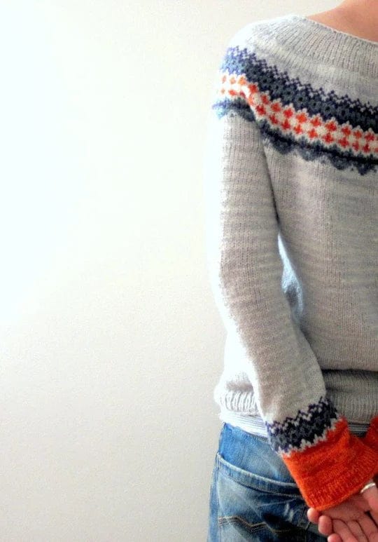 Elle&Vire® - Grauer Pullover im Boho-Stil