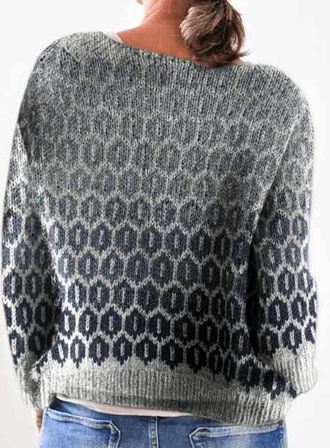 Elle&Vire® - Grauer Pullover mit Details
