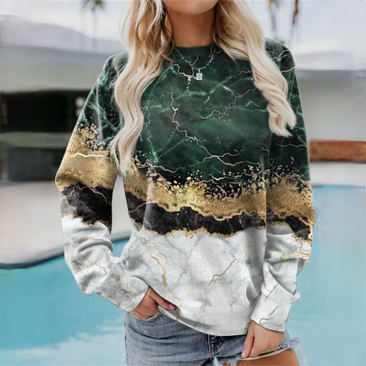 Elle&Vire® - Pullover mit Gewitterdruck