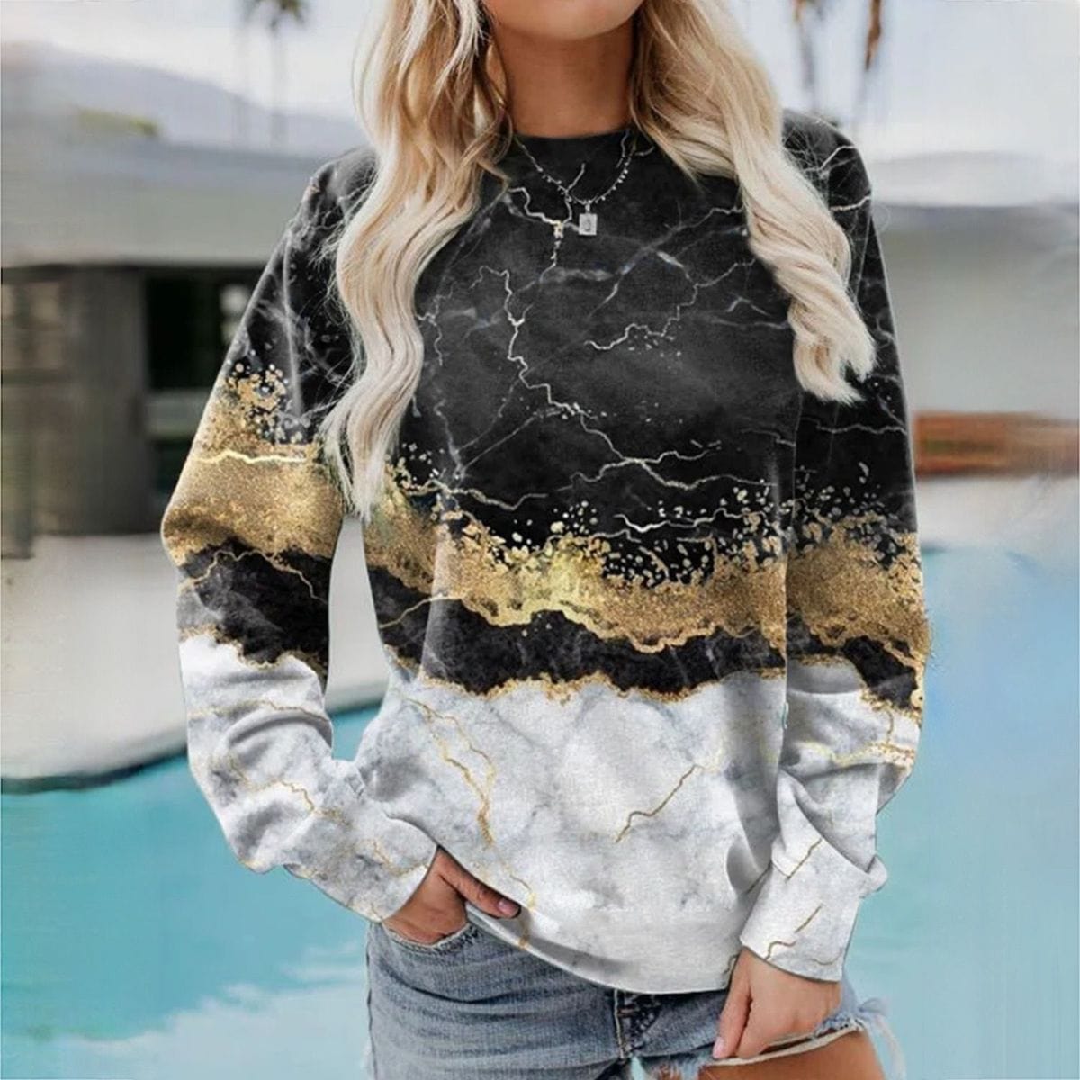 Elle&Vire® - Pullover mit Gewitterdruck