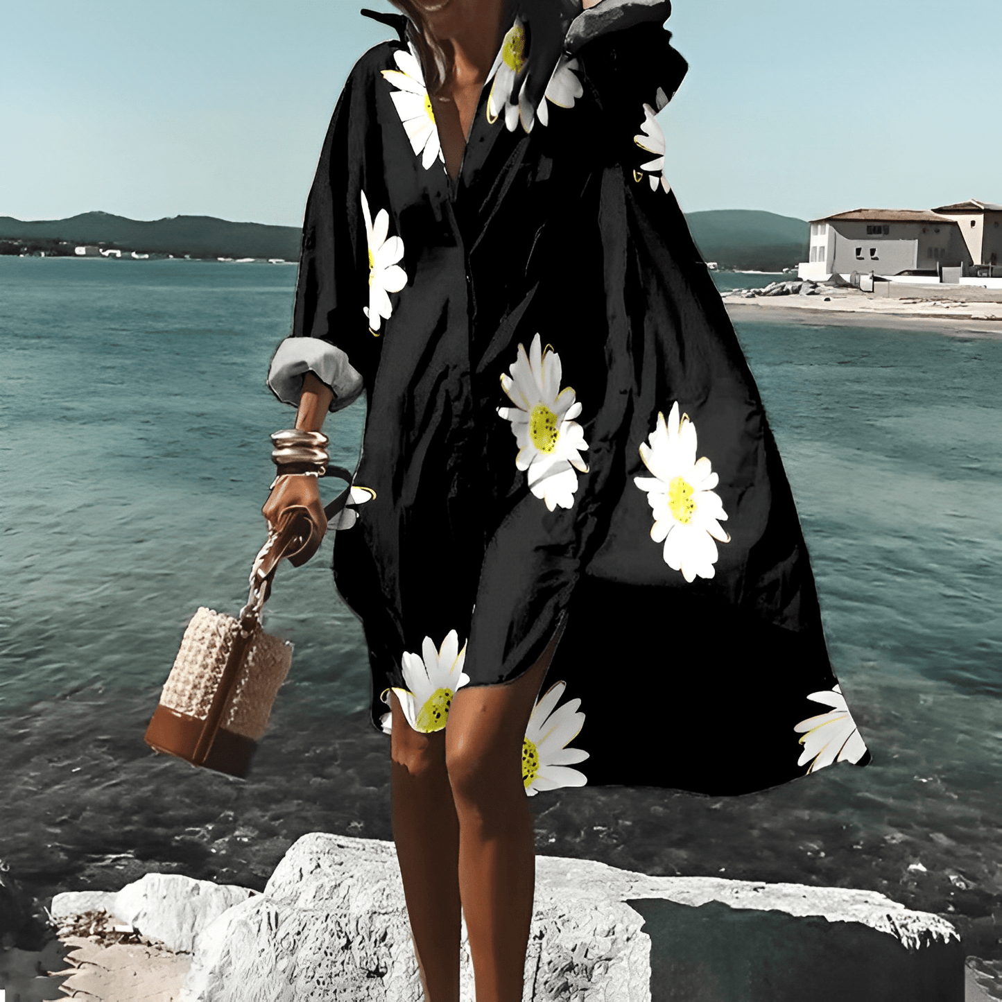 Elle&Vire® - Unique Print Knielanges Kleid
