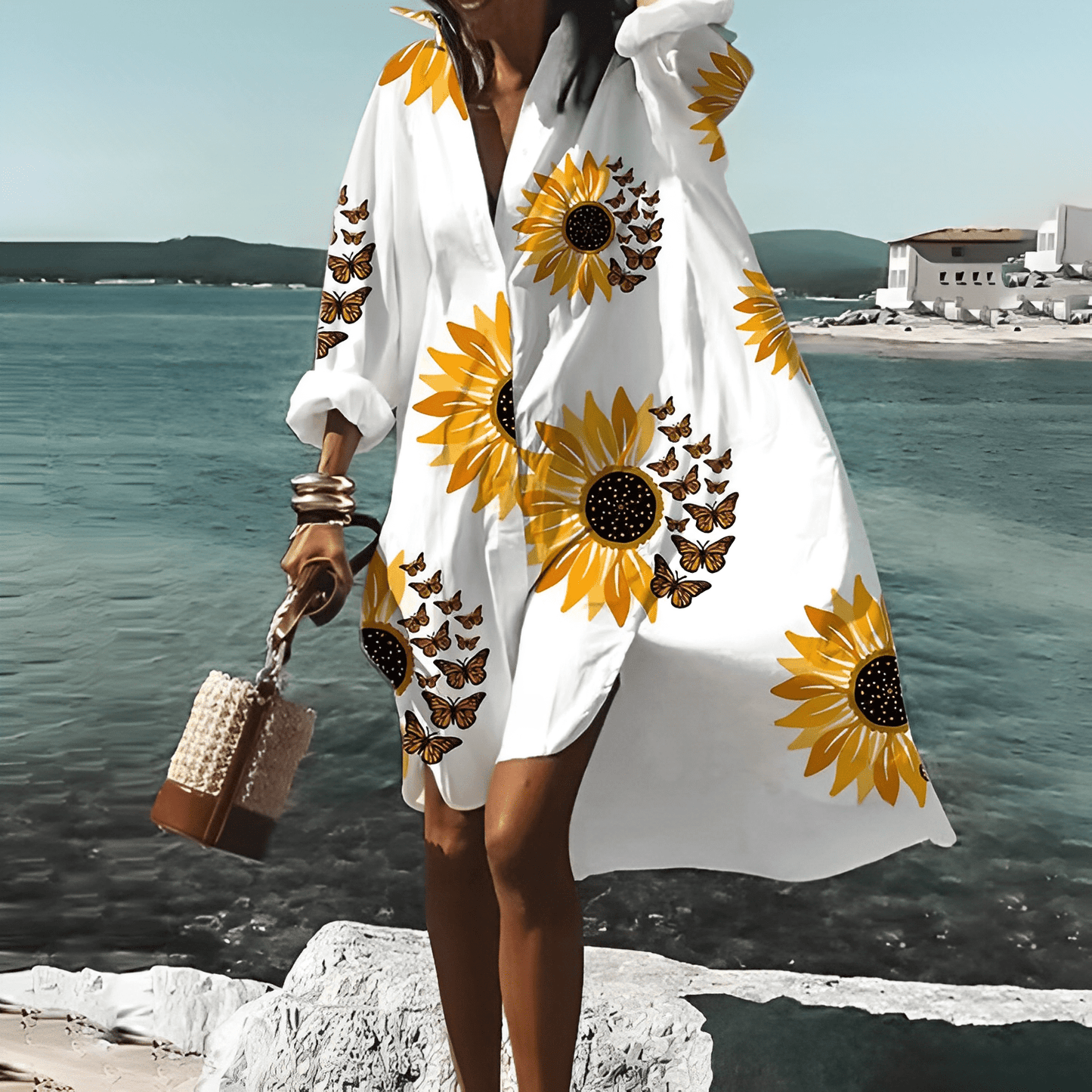 Elle&Vire® - Unique Print Knielanges Kleid