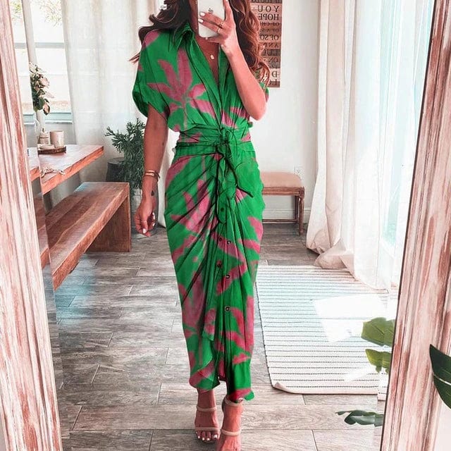 ELLIS - Boho Multicolor Print Kleid