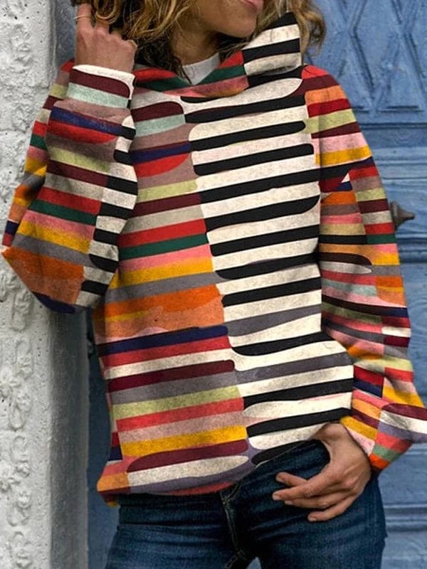 Eva Janssen® - Mehrfarbiger Kapuzenpullover