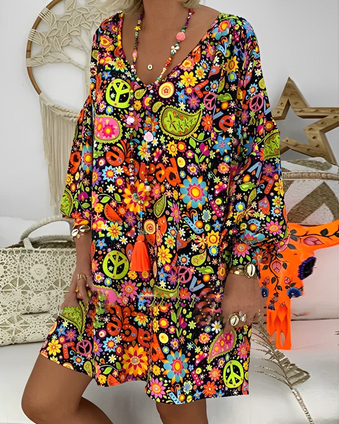 Eva Janssen® - Multicolor Stilvolles Kleid