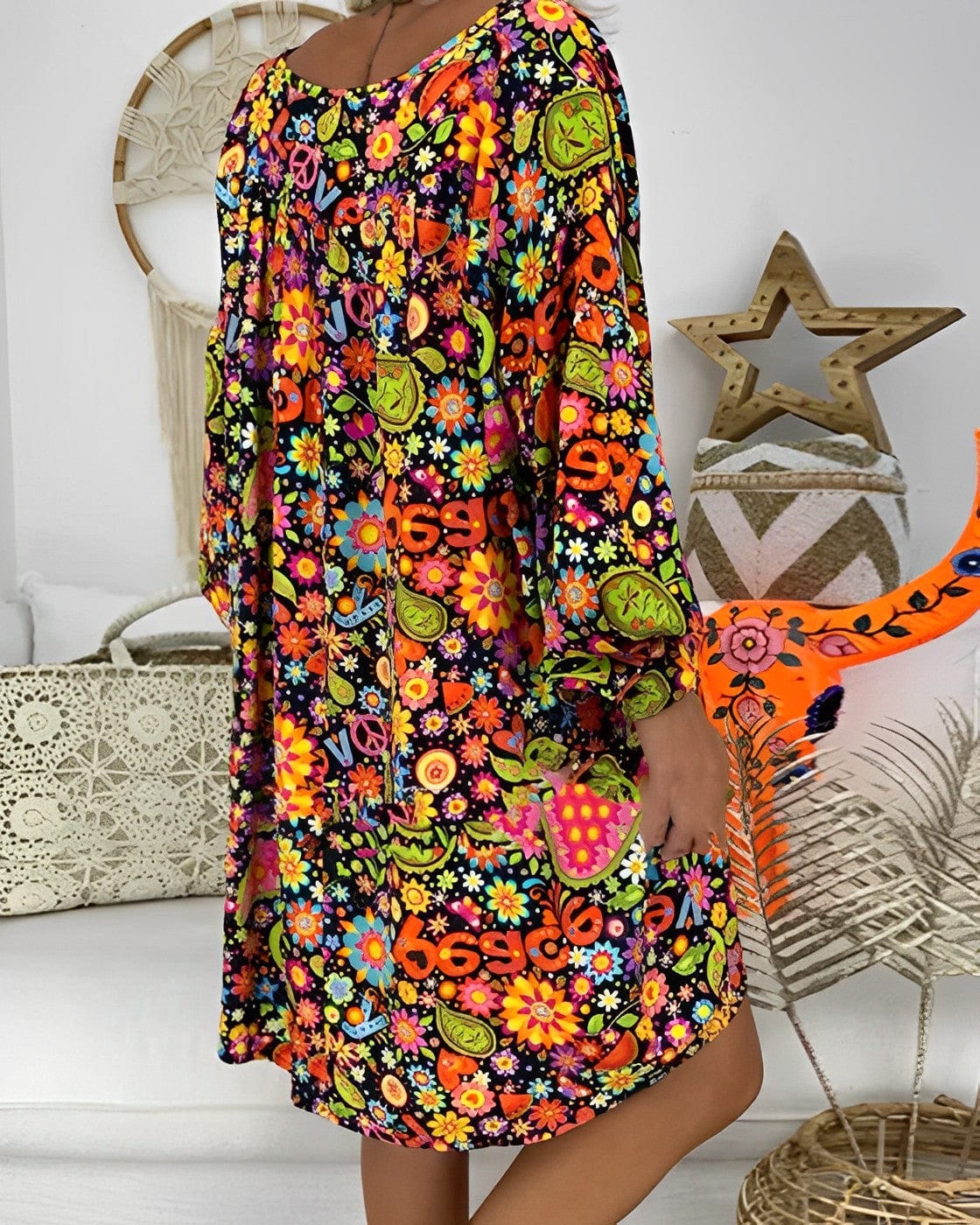 Eva Janssen® - Multicolor Stilvolles Kleid