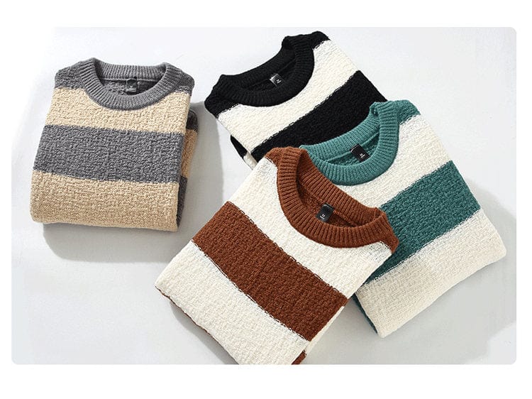 FRANCO - Bequemer lockerer Streifenpullover 2024