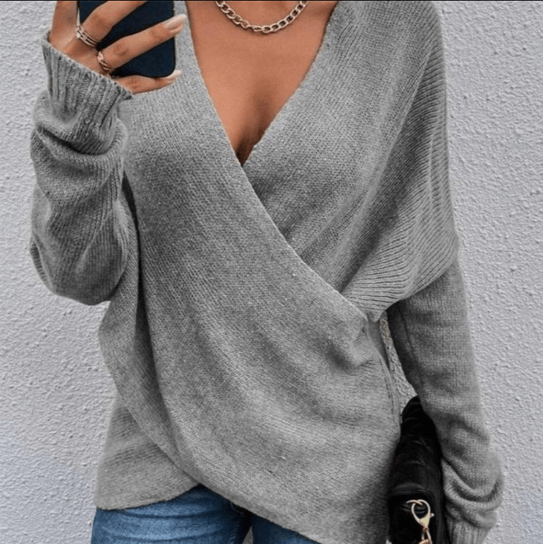 Inès Lavigne® - Sexy Pullover mit gekreuzter Front