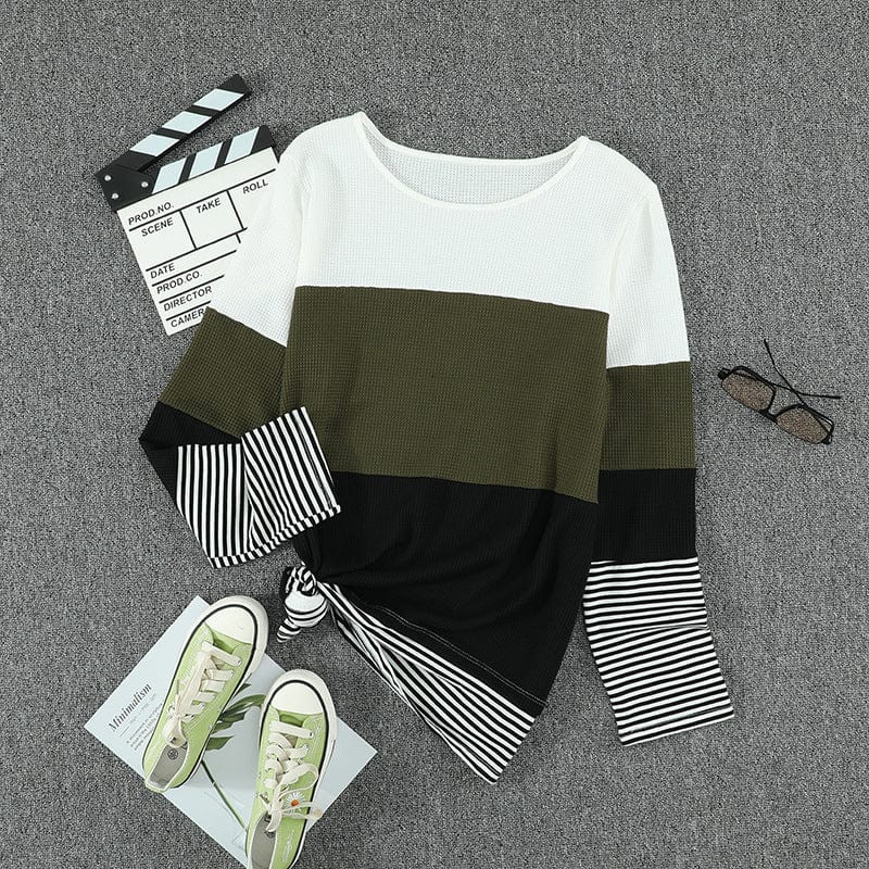 Iris A'leurs® - Eleganter gestreifter grüner Pullover