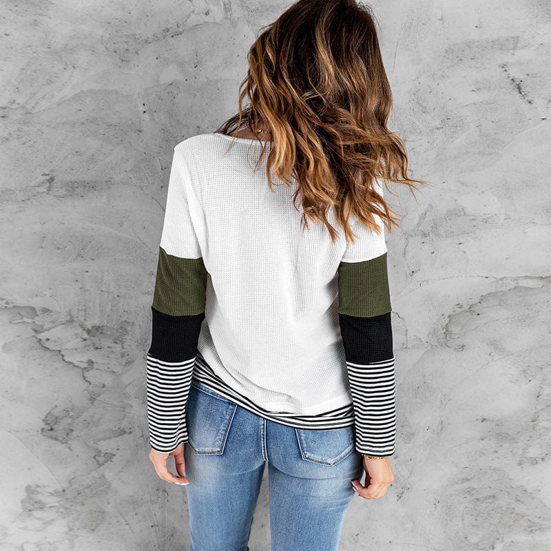 Iris A'leurs® - Eleganter gestreifter grüner Pullover