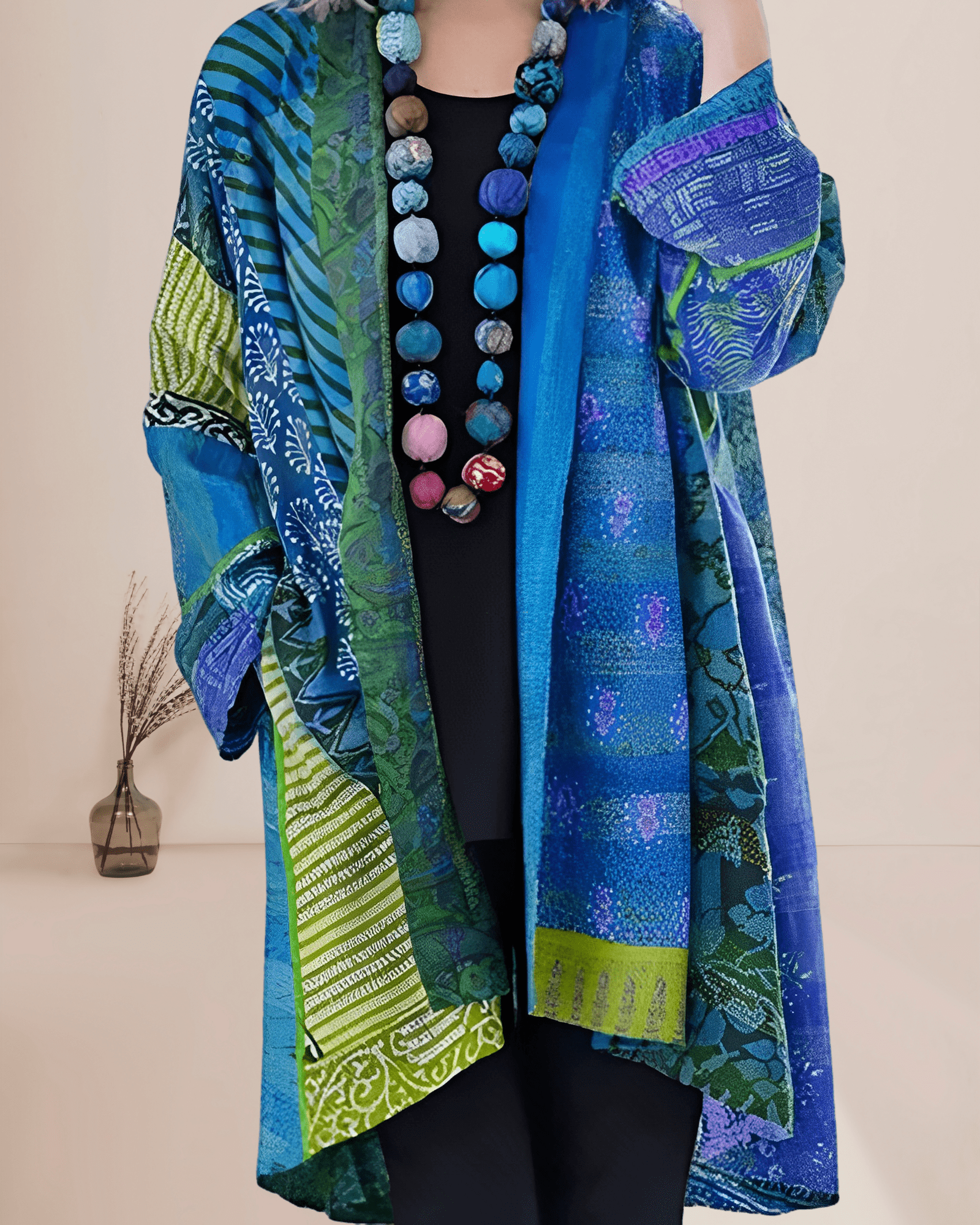 Ivanka - Vintage Ethnische Baumwolle Strickjacke