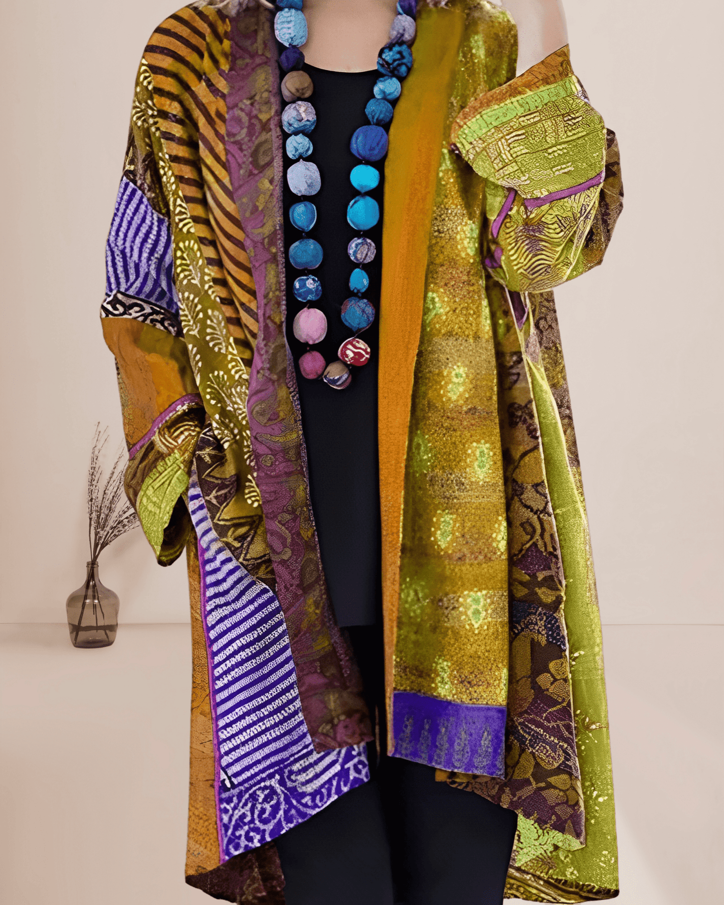 Ivanka - Vintage Ethnische Baumwolle Strickjacke