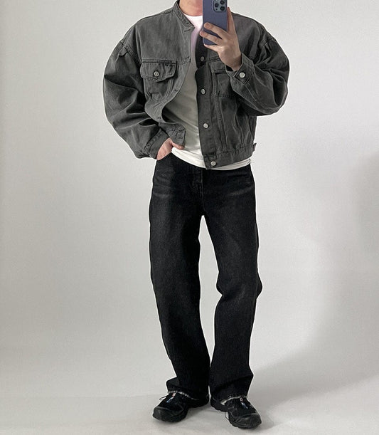 JAYSON - Einzigartige Stehkragen Jeansjacke