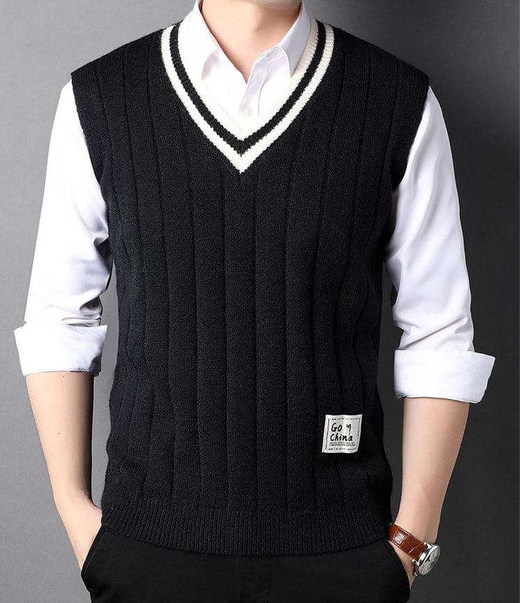 JUANCHO - Herren Gestrickter Gestreifter Pullover