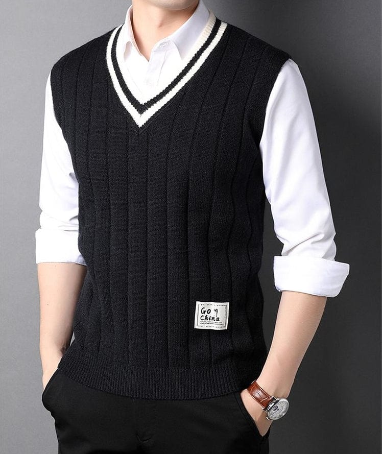 JUANCHO - Herren Gestrickter Gestreifter Pullover