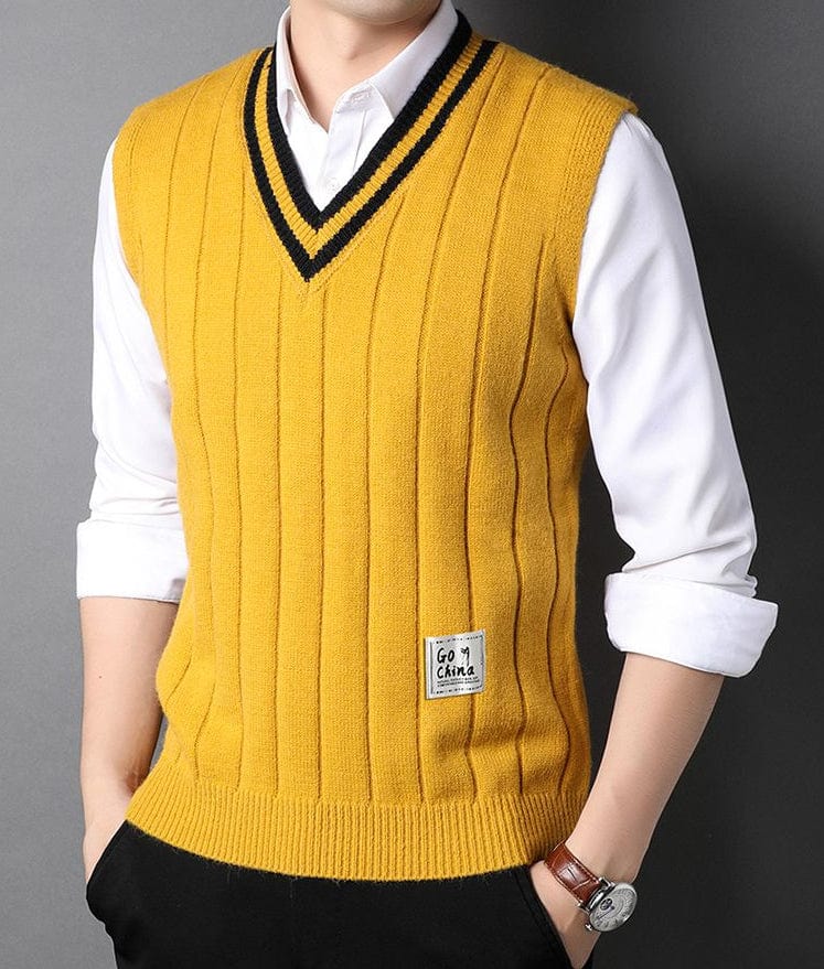 JUANCHO - Herren Gestrickter Gestreifter Pullover