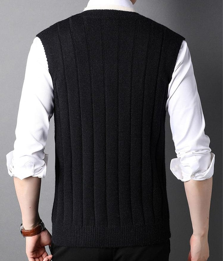 JUANCHO - Herren Gestrickter Gestreifter Pullover