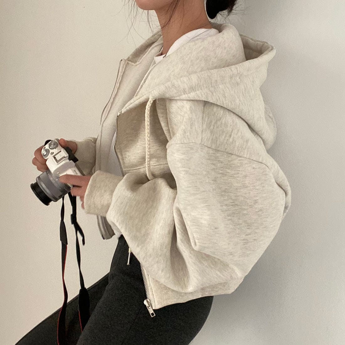 KIA - Lässiger Pullover mit langen Ärmeln und Kordelzug