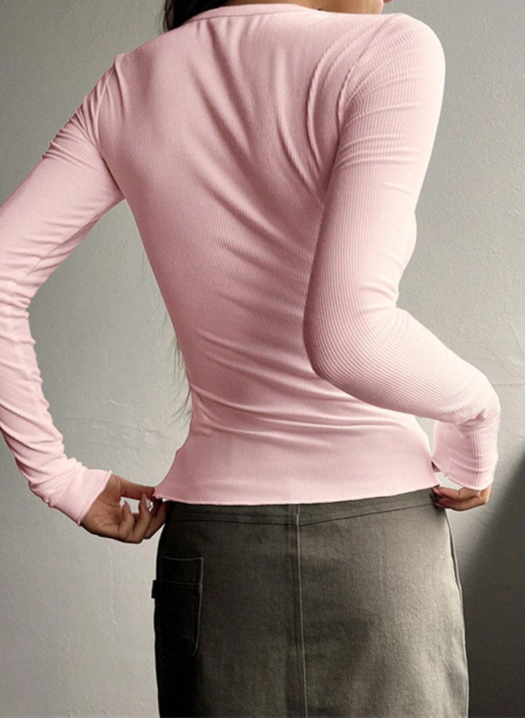 LAARNIE - Figurbetonter Gerippter Strickpullover mit Knopfleiste 2024