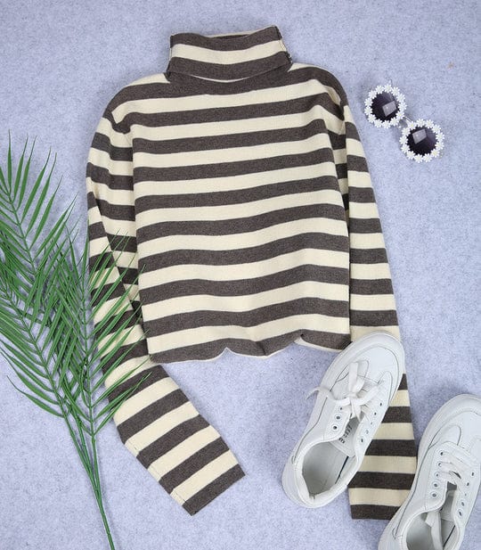 Lucia Comér® - Gestreifter Rollkragenpullover