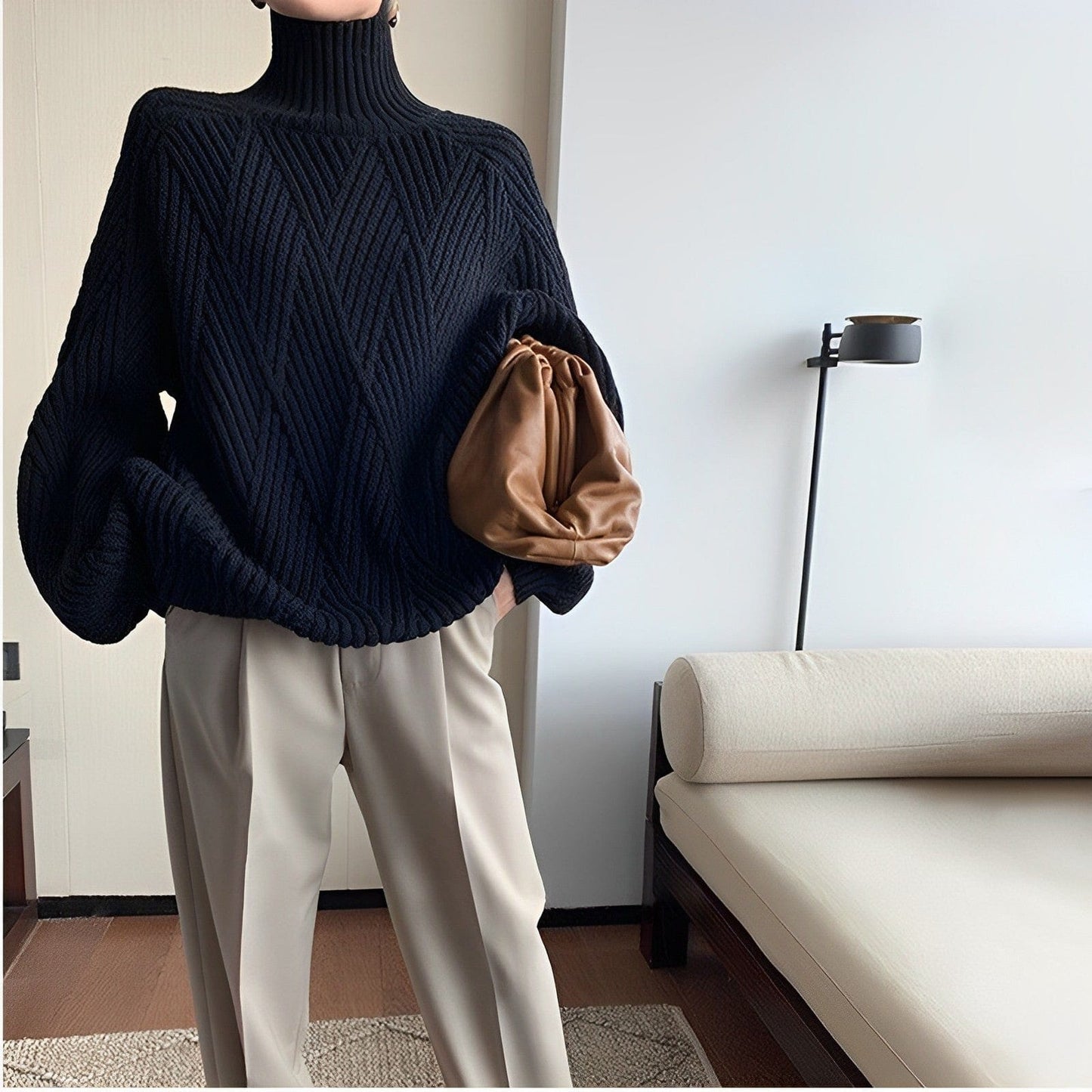 Lucia Comér® - Schwarzer Rollkragenpullover
