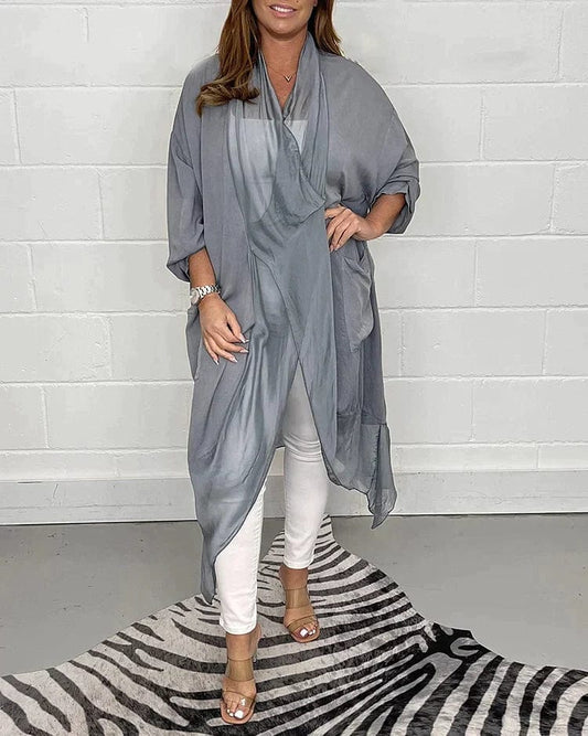 Lucia Comér® - Seidiges lockeres Top mit V-Ausschnitt