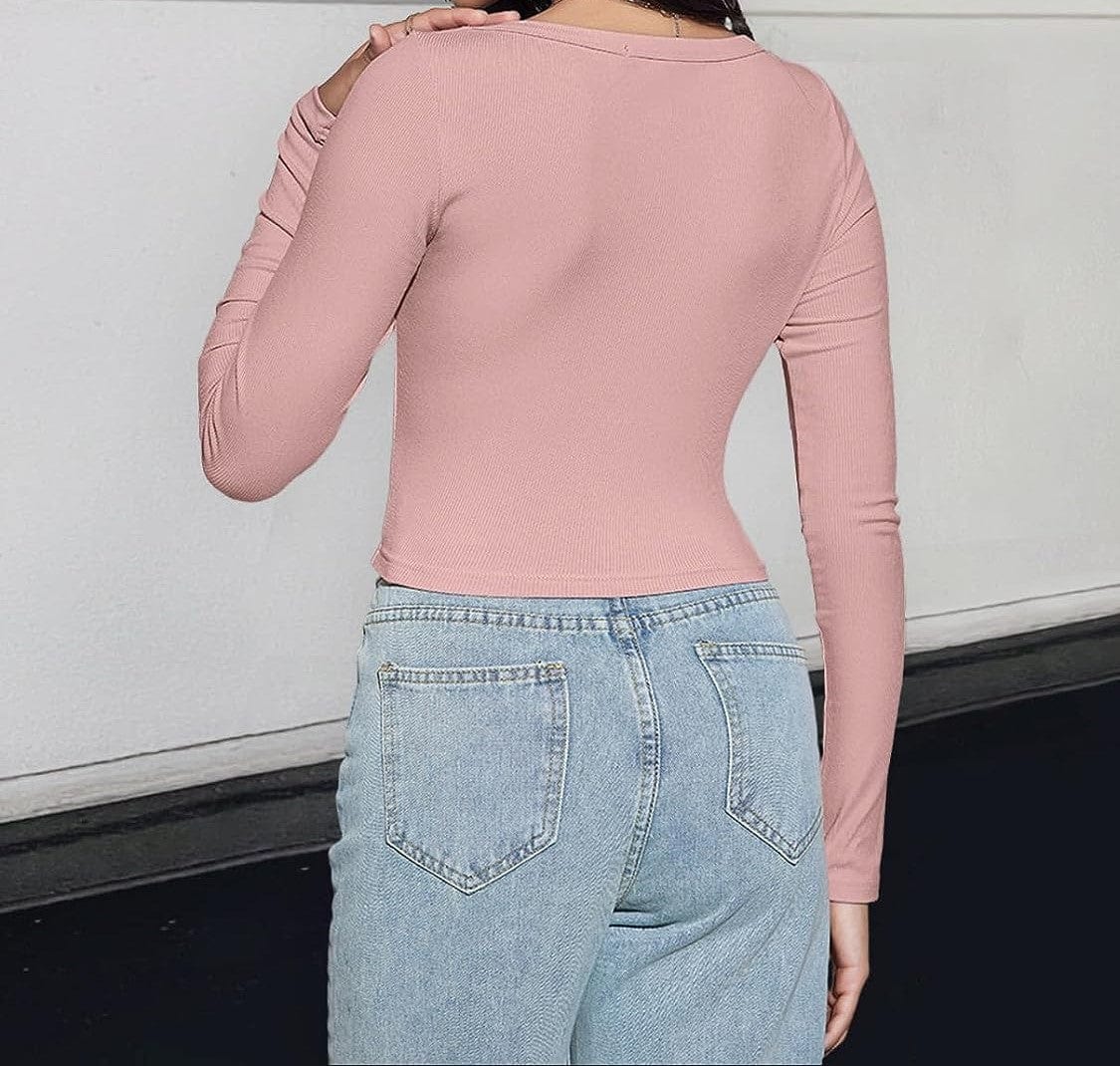 LYKA - Langarm-Crop-Top mit quadratischem Ausschnitt 2024