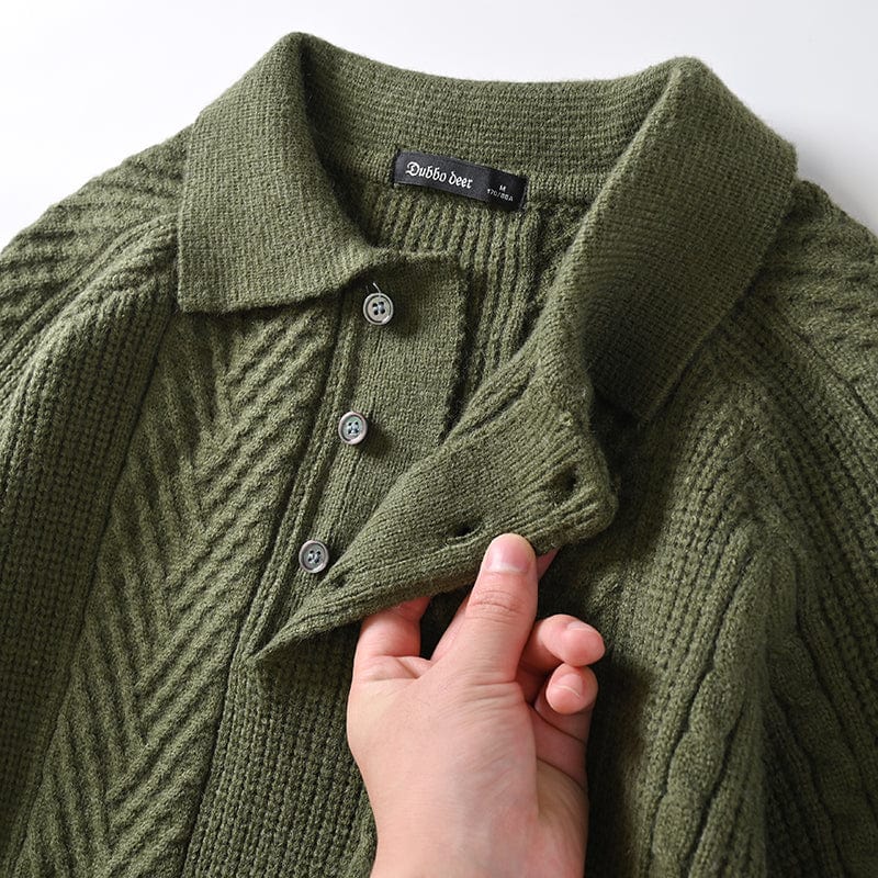 MARKY - Gestrickter Polopullover mit Kragen