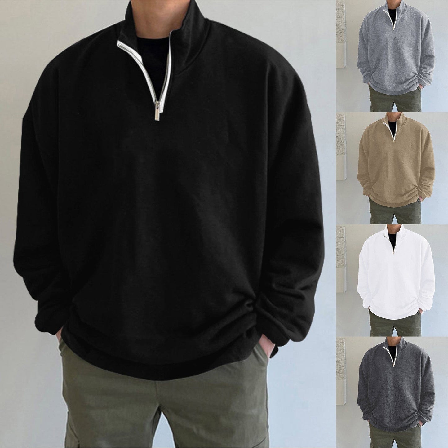 SPENSER - Einfarbiger Kapuzenloser Pullover