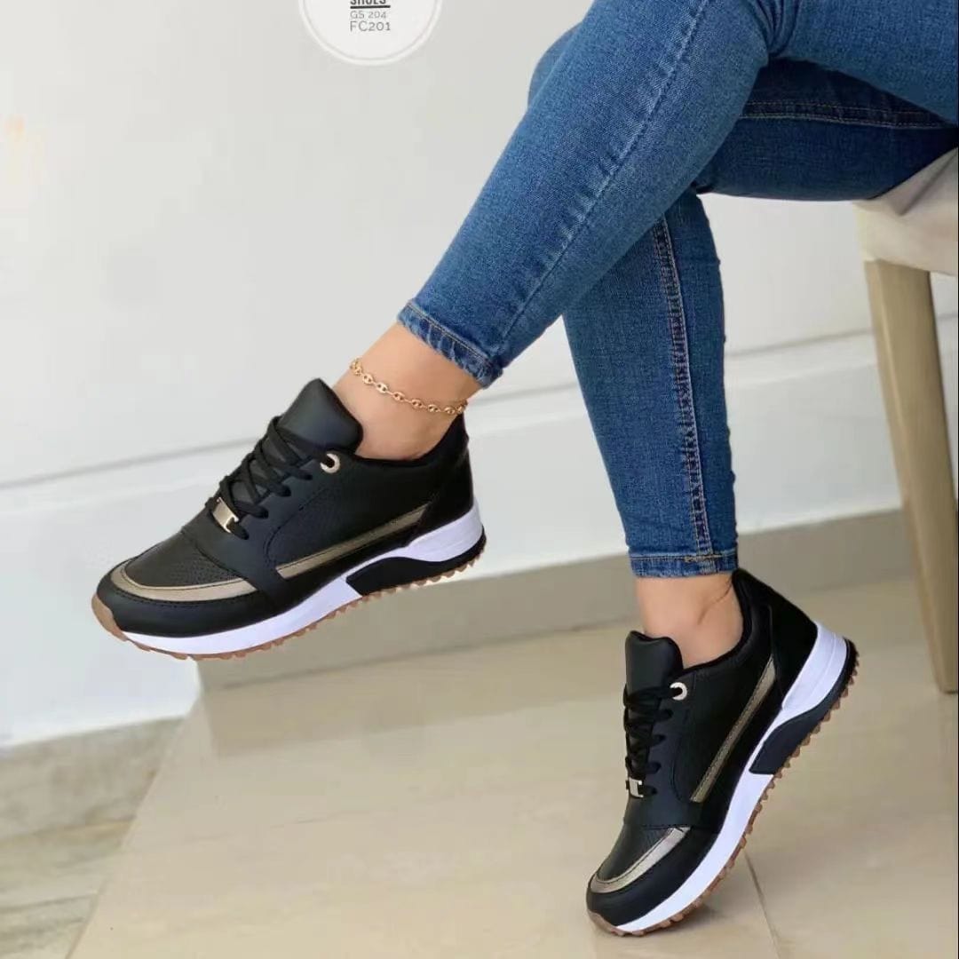 XYLA - Runde Zehen Freizeit Schnürsport Schuhe 2024