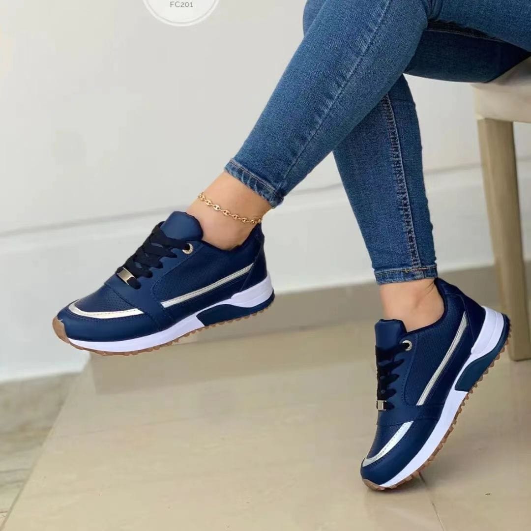 XYLA - Runde Zehen Freizeit Schnürsport Schuhe 2024